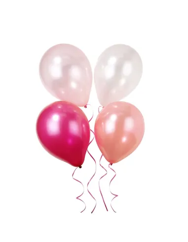 Set 12 globos brillantes rosa
