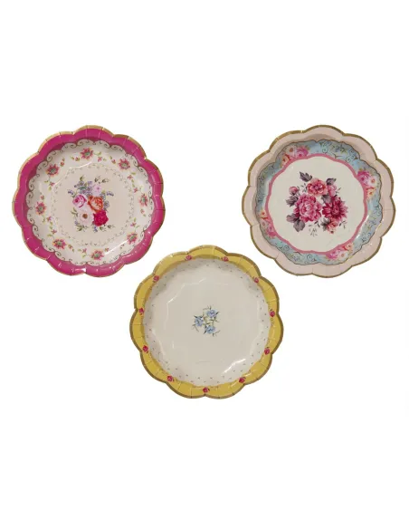 Set 12 platos vintage (3 diseños)