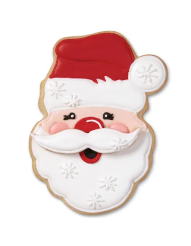 Set de 2 cortadores Papá Noel con bigote 3D