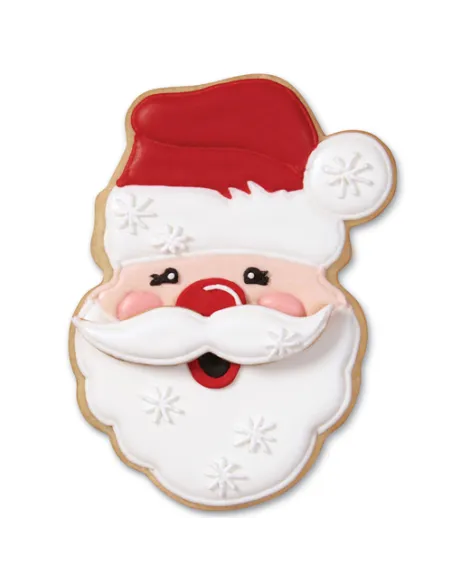 Set de 2 cortadores Papá Noel con bigote 3D