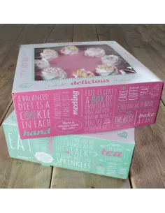 Set de 2 cajas decorativas para cupcakes