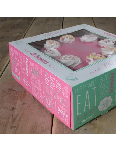 Set de 2 cajas para tarta Quotes 21x21x9cm