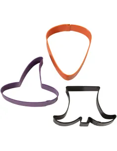 Set de 3 cortadores de galleta bruja