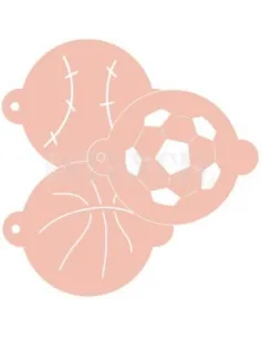 Set de 3 stencils balones de deporte 9cm