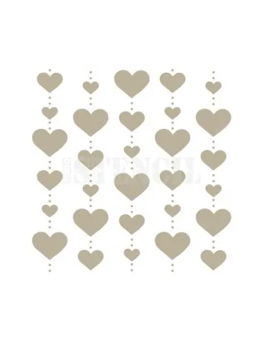 Stencil cortina de corazones 12x12