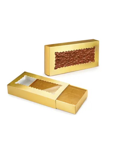 Set de 2 cajas turrón doradas
