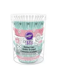 Set de 150 cápsulas de papel copos de nieve