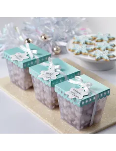 Set de 3 cajas de plástico Copos de nieve