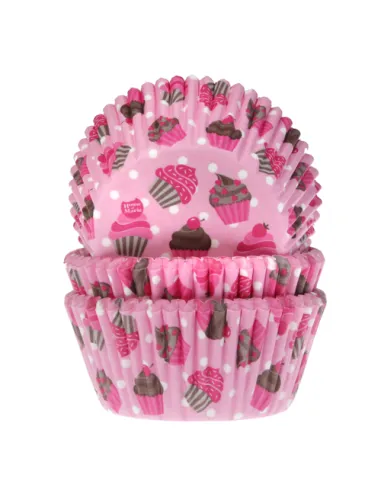 Cápsulas de papel cupcakes rosa