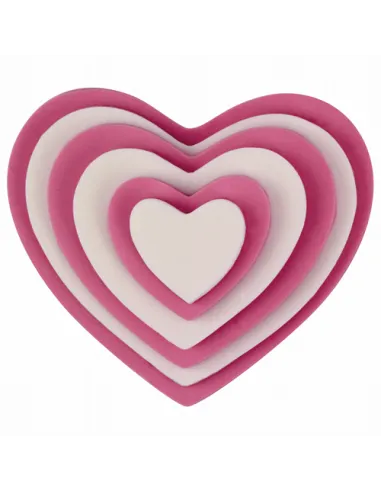 Set de 6 cortadores corazón PME