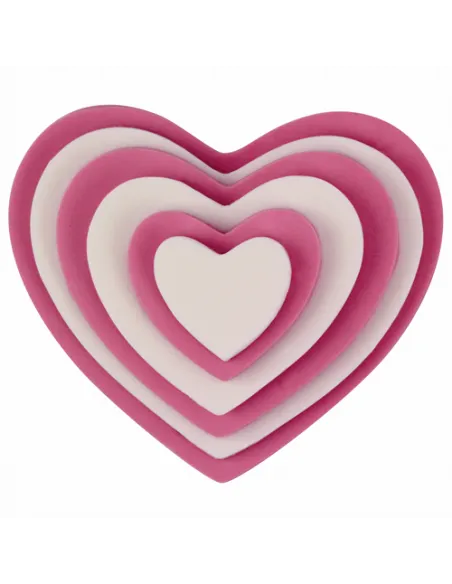 Set de 6 cortadores corazón PME
