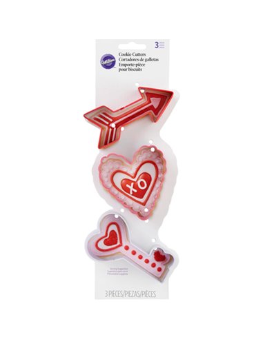 Set de 3 cortadores Flecha de San Valentín