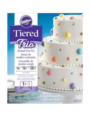Set de 3 moldes redondos apilables Wilton