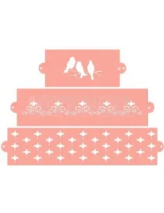 Set de 3 stencil nupcial romántico