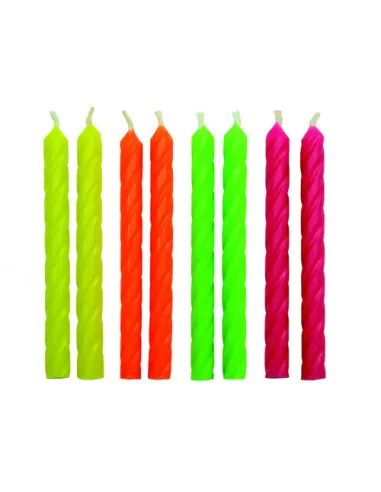 Set de 12 velas en espiral neón PME