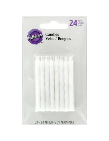 Set 24 velas blancas Wilton