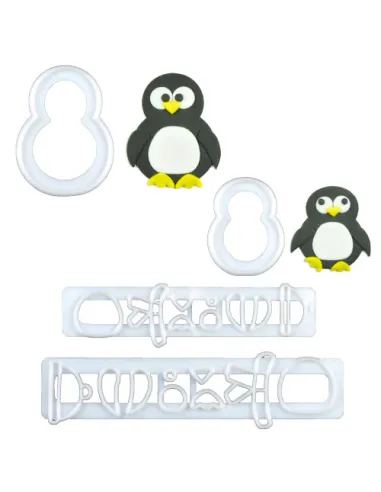 Set de cortadores pingüinos-muñecos de nieve FMM