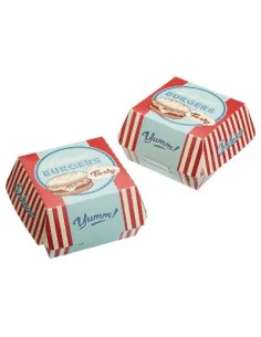 Set de 6 cajas de cartón para hamburguesas