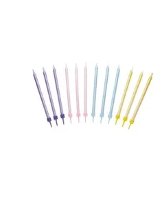 Set 12 velas largas colores pastel