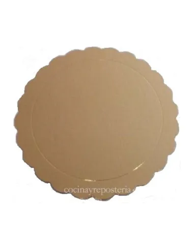 Disco para tarta oro/plata ondulados 26 cm
