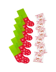 Set de 6 bolsas calcetín navideño 2