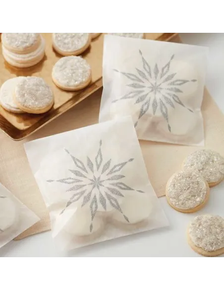 Set de 6 bolsas de papel Copo de nieve