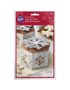 Set de 3 cajas hexagonales Copo de nieve