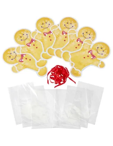 Set de 6 bolsas para dulces muñeco de jengibre