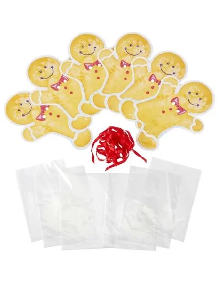 Set de 6 bolsas para dulces muñeco de jengibre