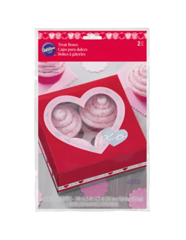 Set de 2 cajas para 4 cupcakes Corazón