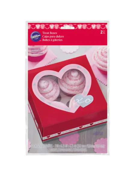 Set de 2 cajas para 4 cupcakes Corazón