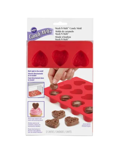 Molde para chocolate corazón con filigrana