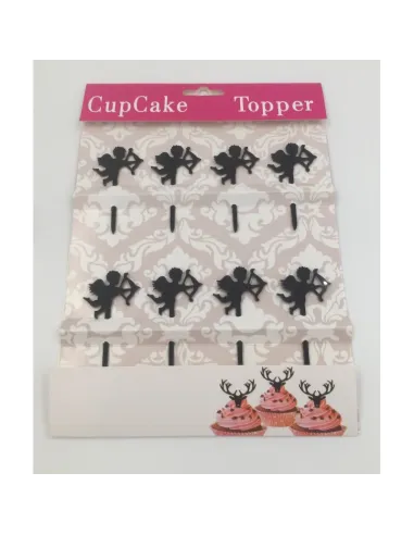 Set 8 toppers para cupcakes Cupido