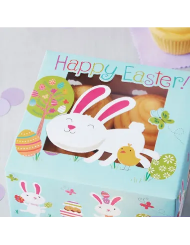 Set de 2 cajas para 4 cupcakes Pascua