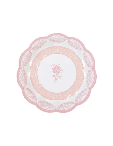 Set 12 platos rosa (3 diseños)