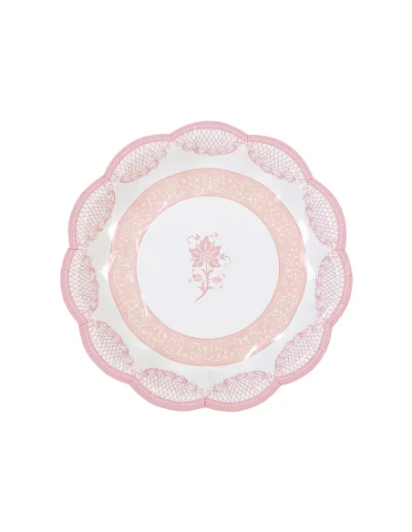 Set 12 platos rosa (3 diseños)