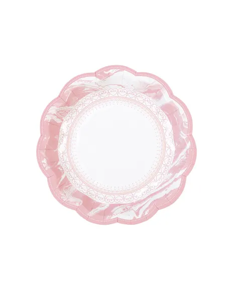 Set 12 platos rosa (3 diseños)