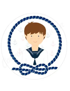 Papel azúcar galletas niño comunión pelo castaño 2