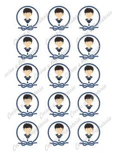 Papel azúcar galletas niña comunión pelo moreno