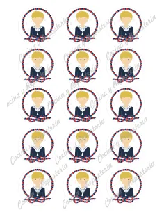 Papel azúcar galletas niño comunión pelo rubio