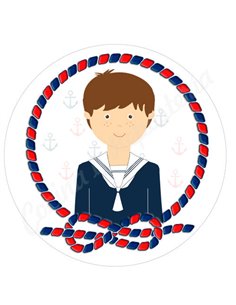 Papel azúcar galletas niño comunión pelo castaño 2