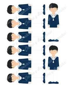 Papel azúcar niño comunión pelo moreno