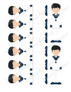 Papel azúcar niño comunión pelo moreno