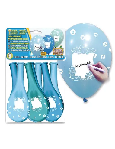 Set 8 globos comunión niño personalizables