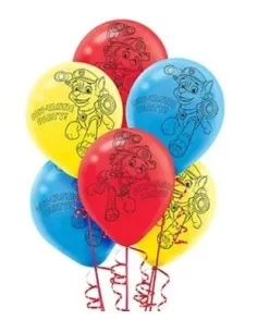 Set 6 globos de latex Patrulla canina