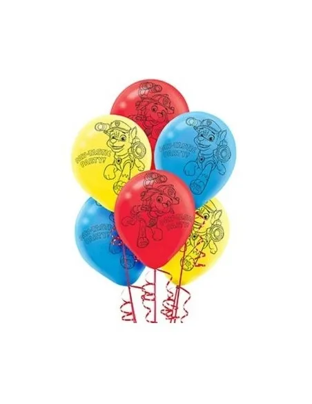 Set 6 globos de latex Patrulla canina