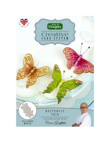 Molde silicona trío mariposas Katy Sue