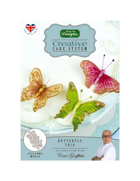 Molde silicona trío mariposas Katy Sue