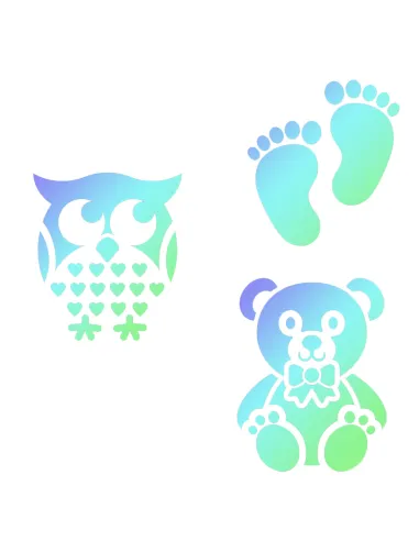 Set 2 stencil bebé JEM