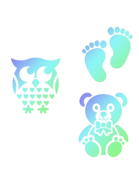 Set 2 stencil bebé JEM